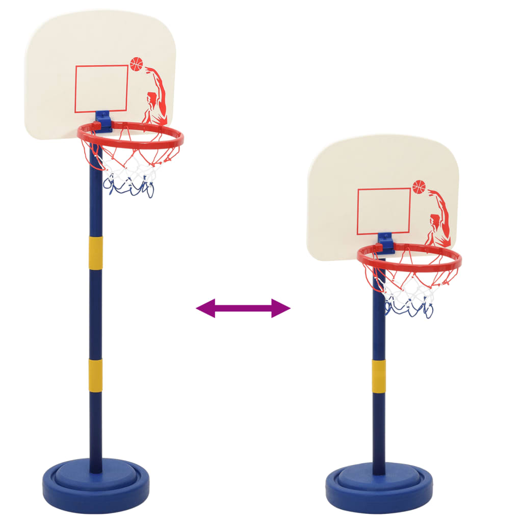 basketball stand with ball and pump, adjustable height 90/121cm