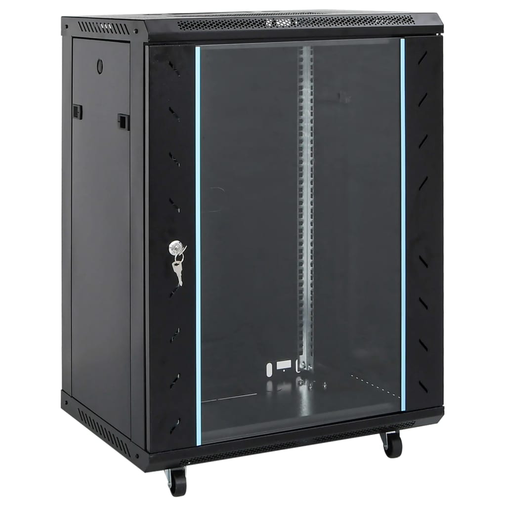 15U server cabinet, 19" IP20, black, 53 x 40 x 80 cm