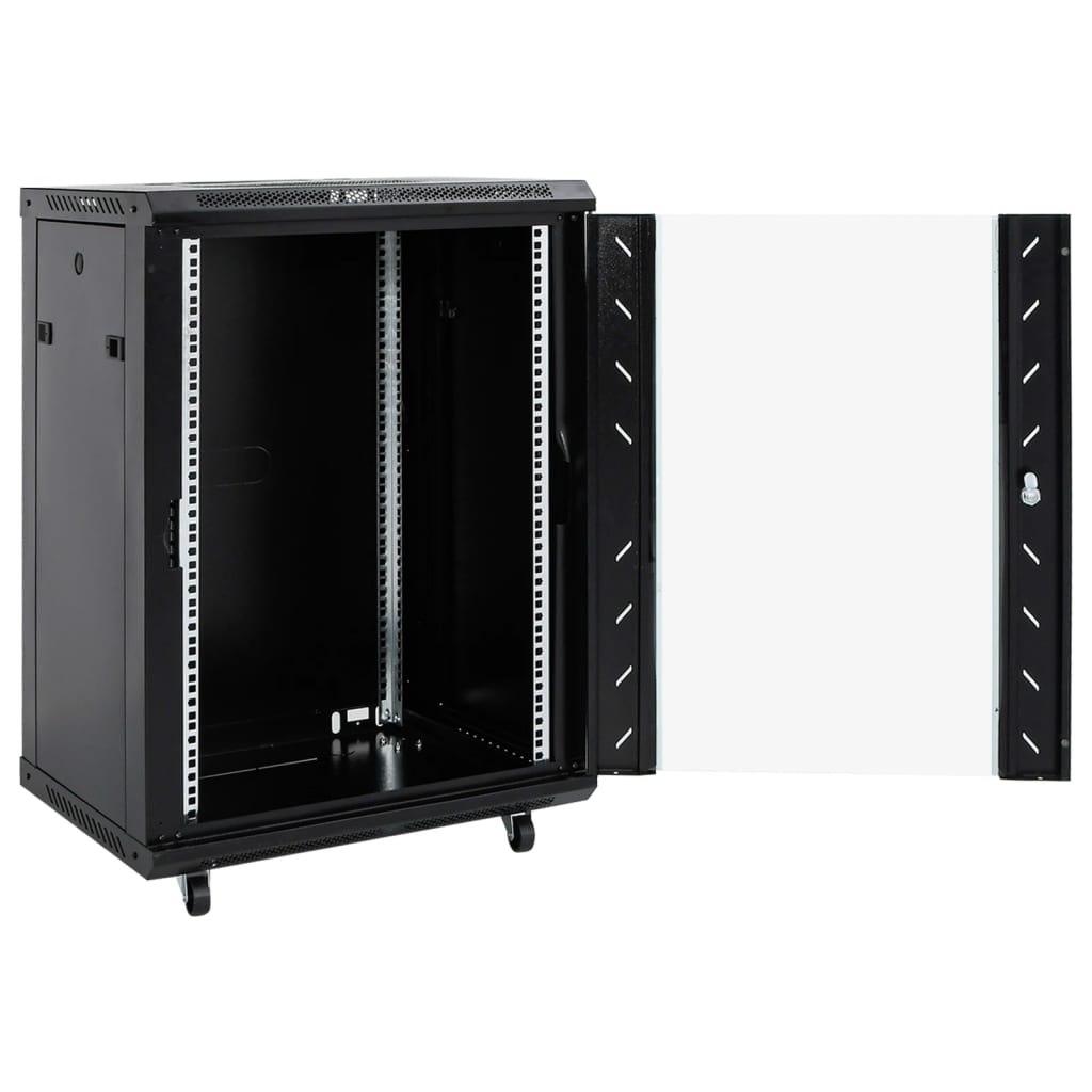 15U server cabinet, 19" IP20, black, 53 x 40 x 80 cm