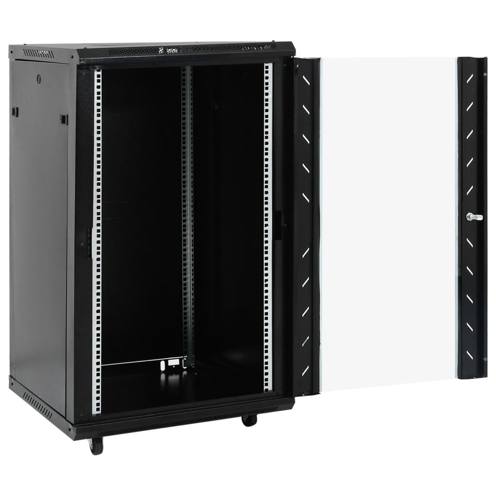 18U server cabinet, 19" IP20, black, 60 x 60 x 100 cm