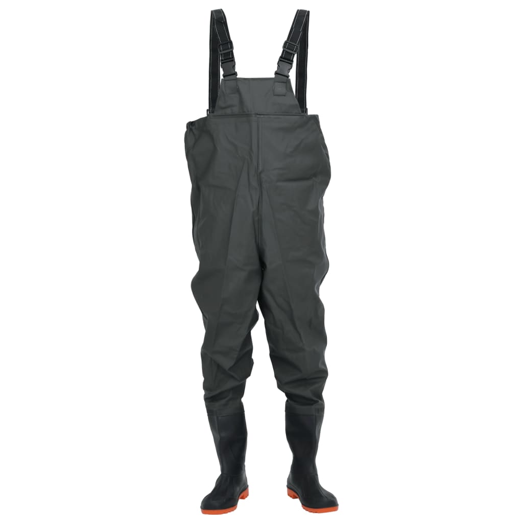 chest waders with boots, dark green, size 38