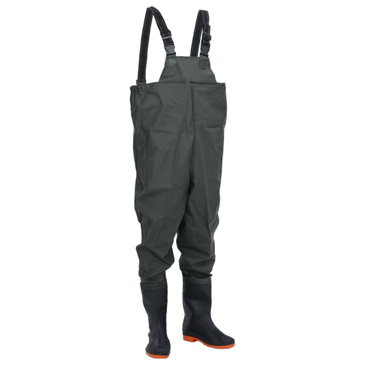 chest waders with boots, dark green, size 41