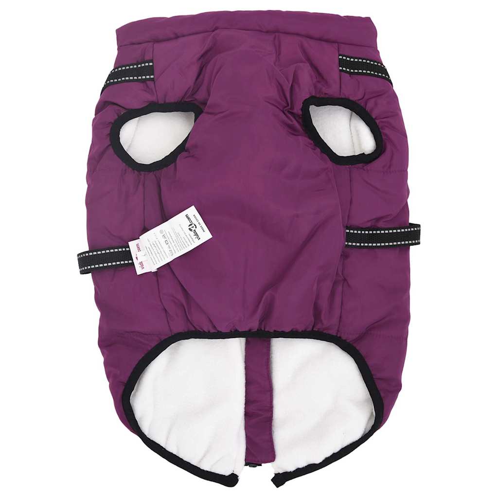 dog coat with harness waterproof reflective, purple, 6XL