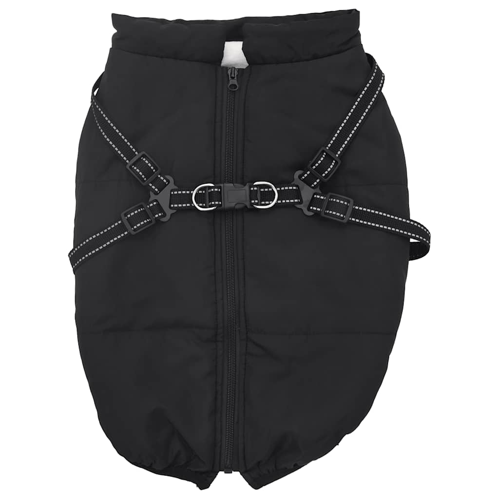 dog coat with harness waterproof reflective, black, 5XL