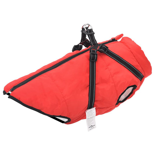 dog coat with harness waterproof reflective red 3XL