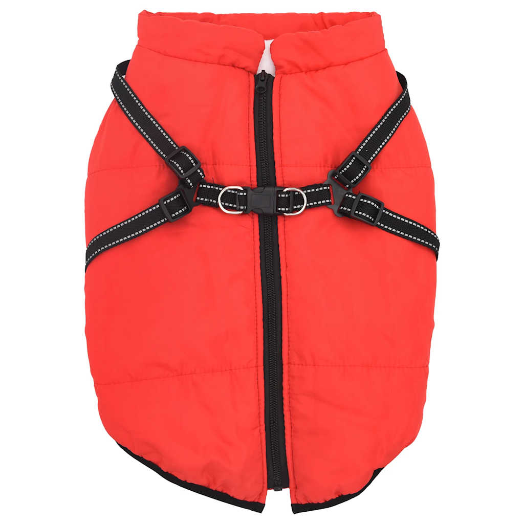 dog coat with harness waterproof reflective red 3XL