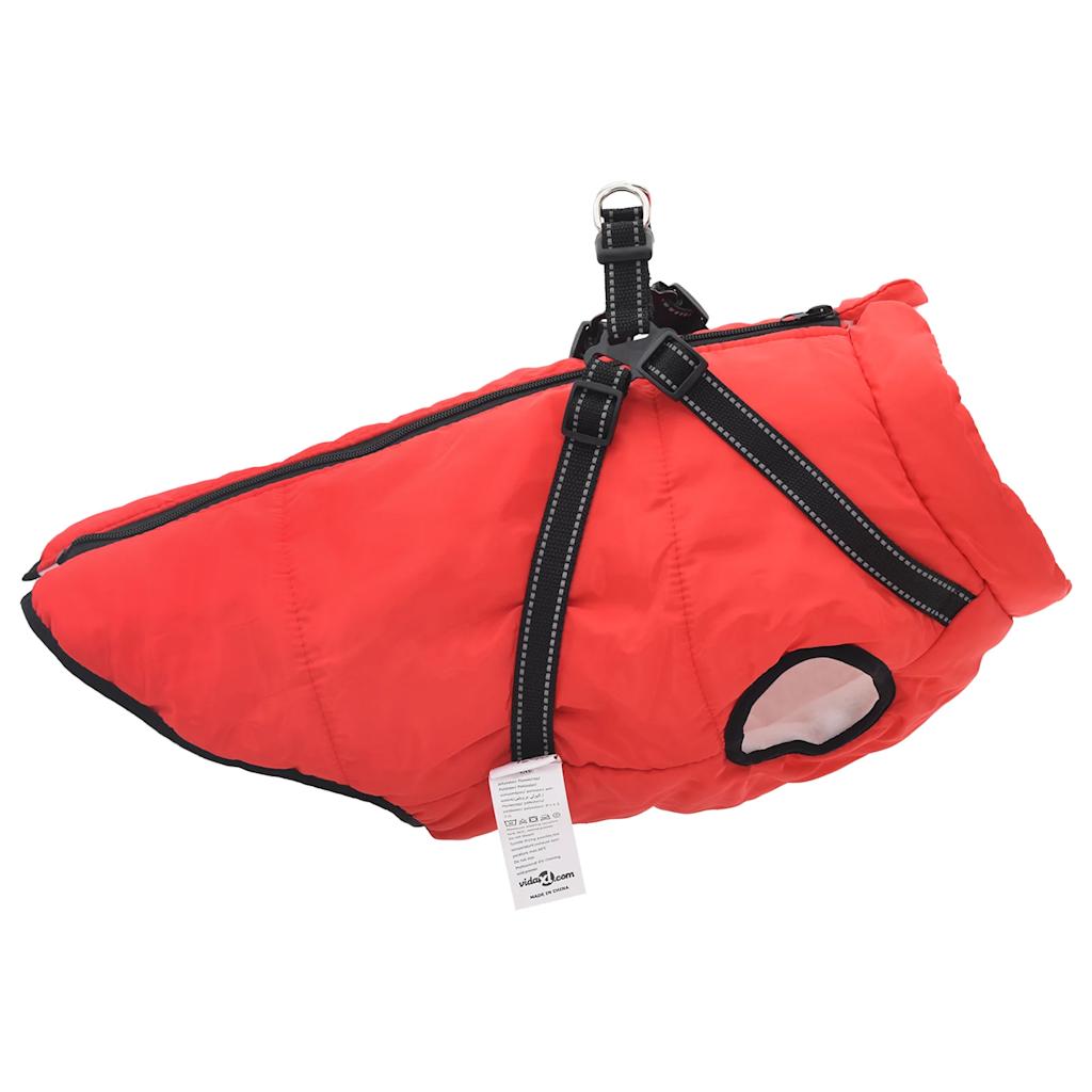 dog coat with harness waterproof reflective red 3XL