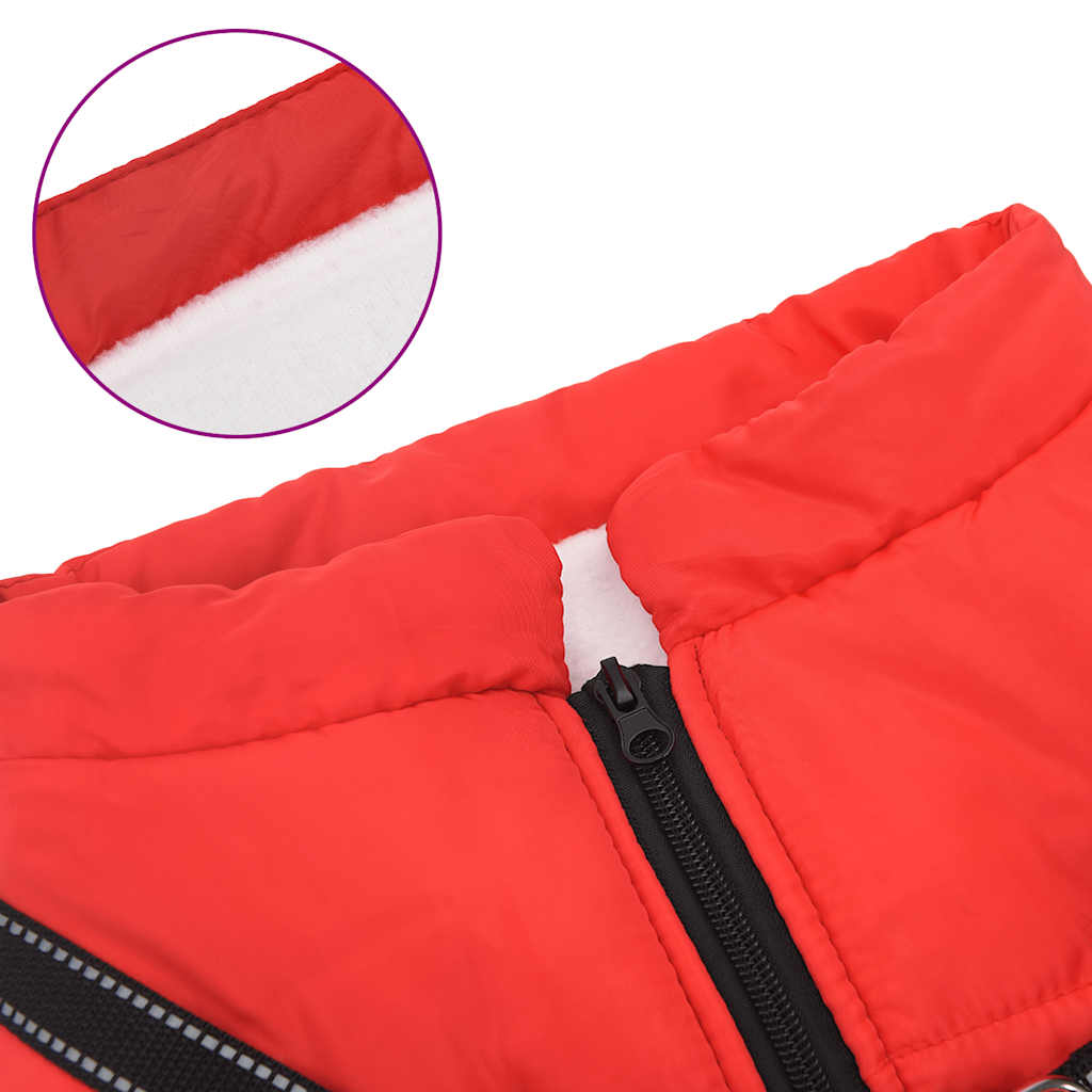 dog coat with harness waterproof reflective red 3XL