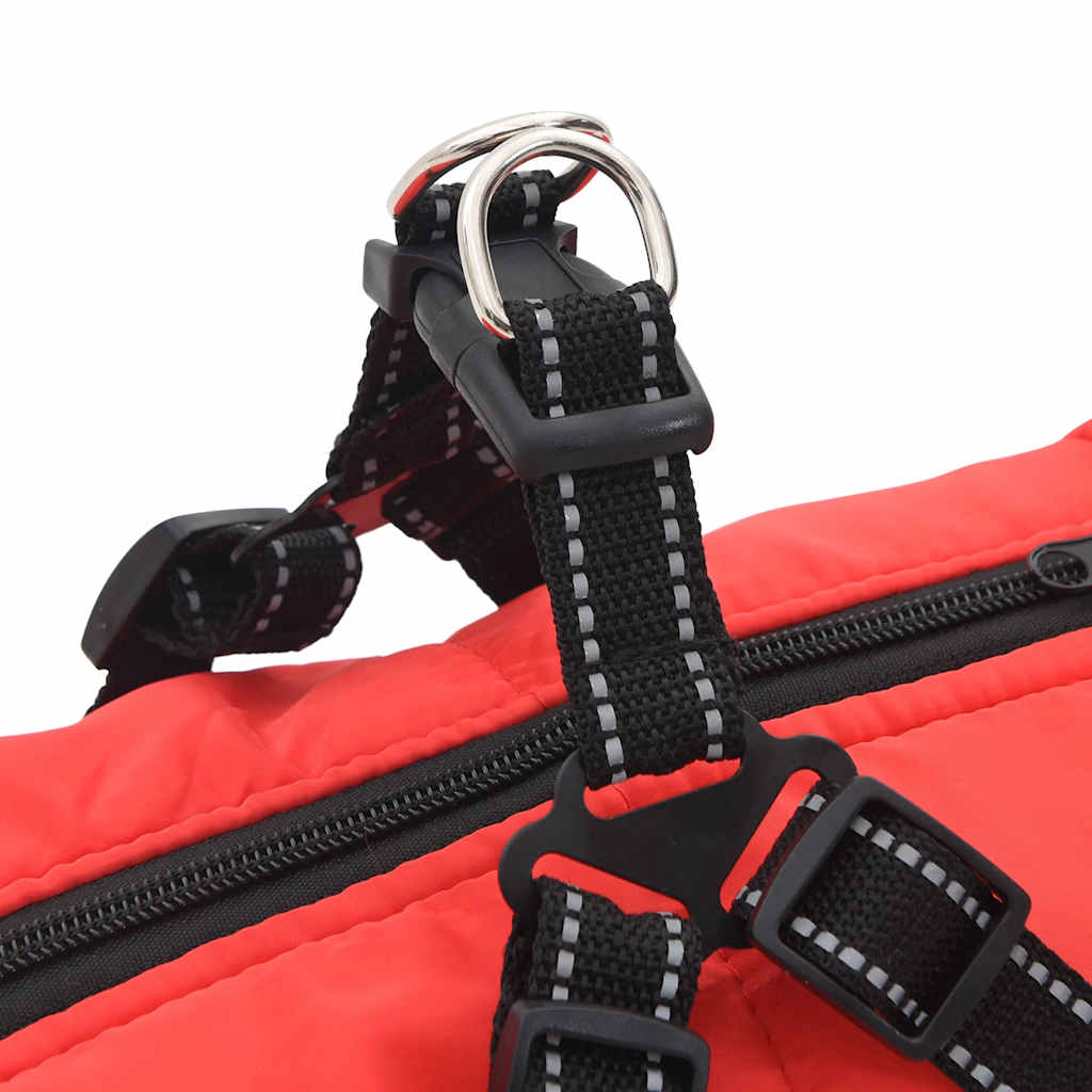 dog coat with harness waterproof reflective red 3XL