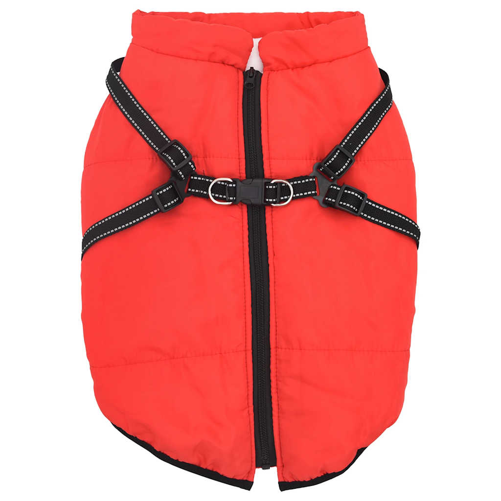 dog coat with harness waterproof reflective red 6XL