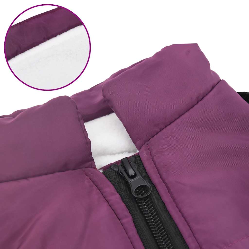 dog coat with harness waterproof reflective, purple, S