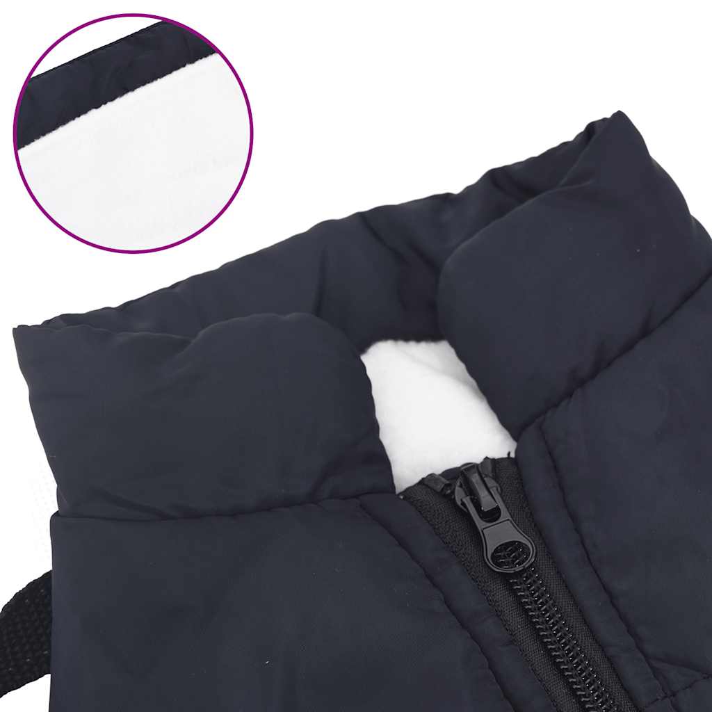 dog coat with harness, waterproof, reflective, dark blue, L