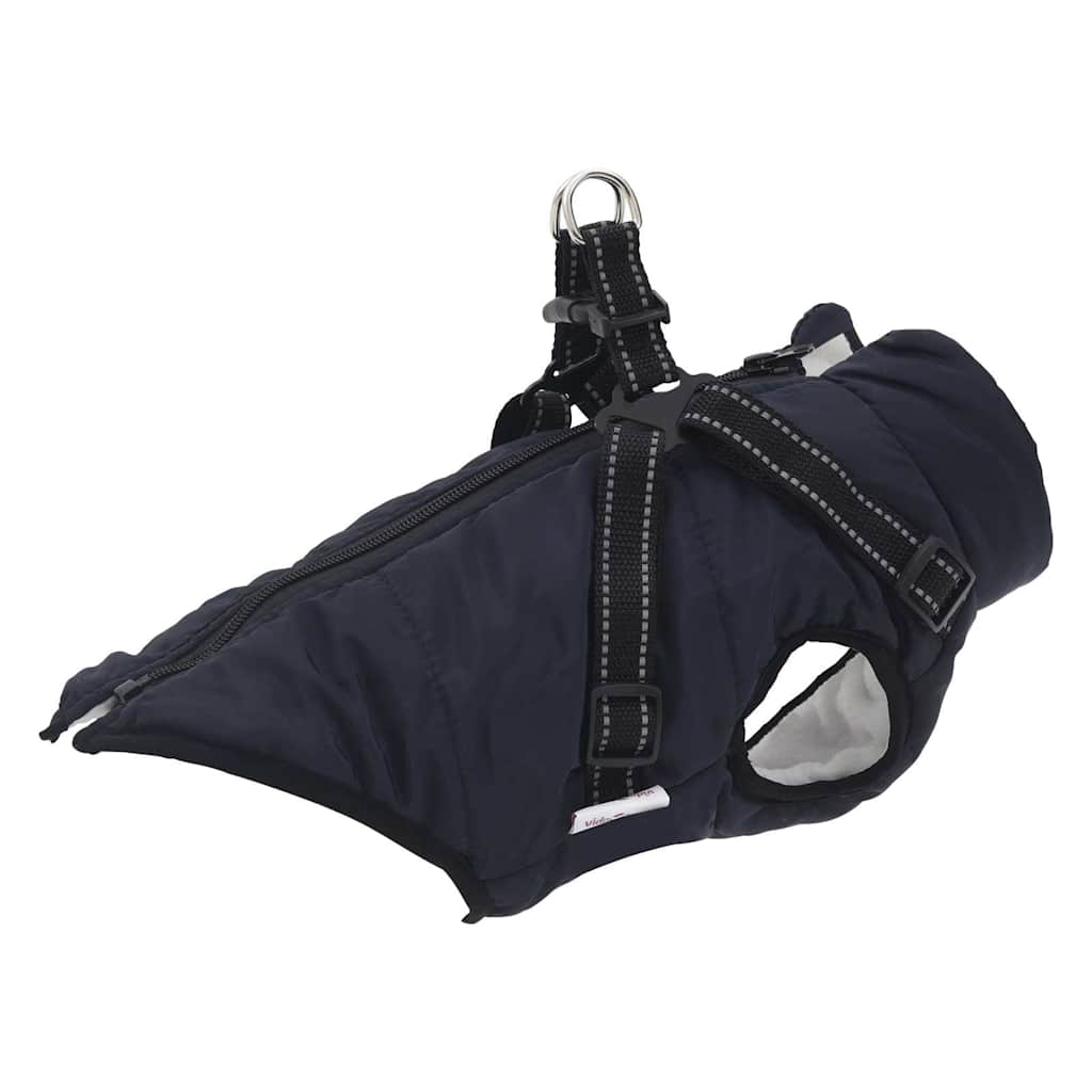 dog coat with harness waterproof reflective, dark blue, 2XL