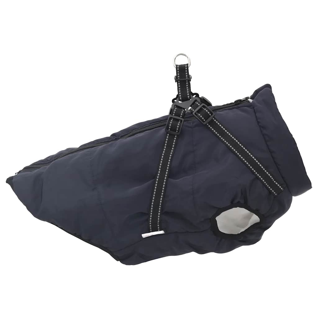 dog coat with harness waterproof reflective, dark blue, 5XL