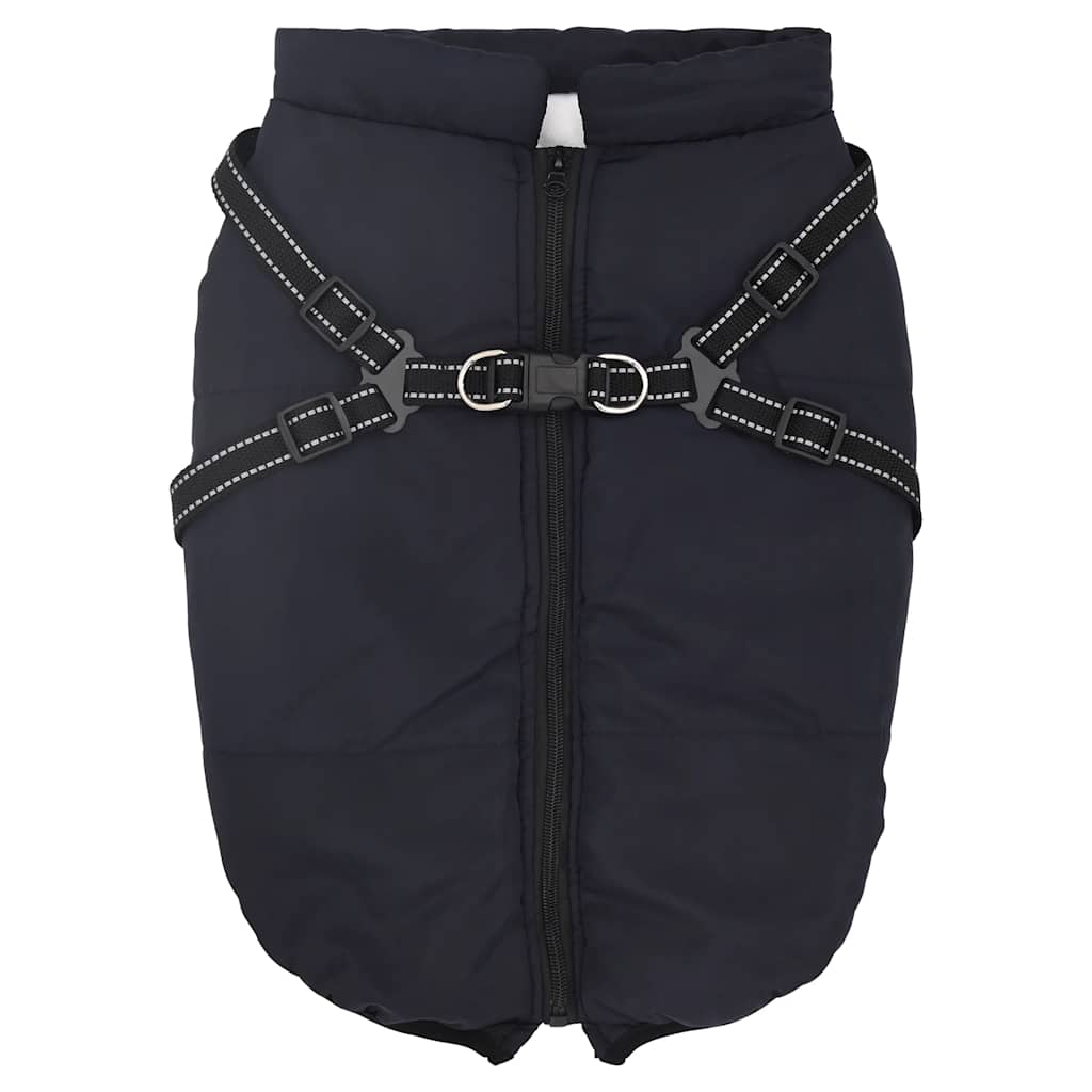 dog coat with harness waterproof reflective, dark blue, 6XL