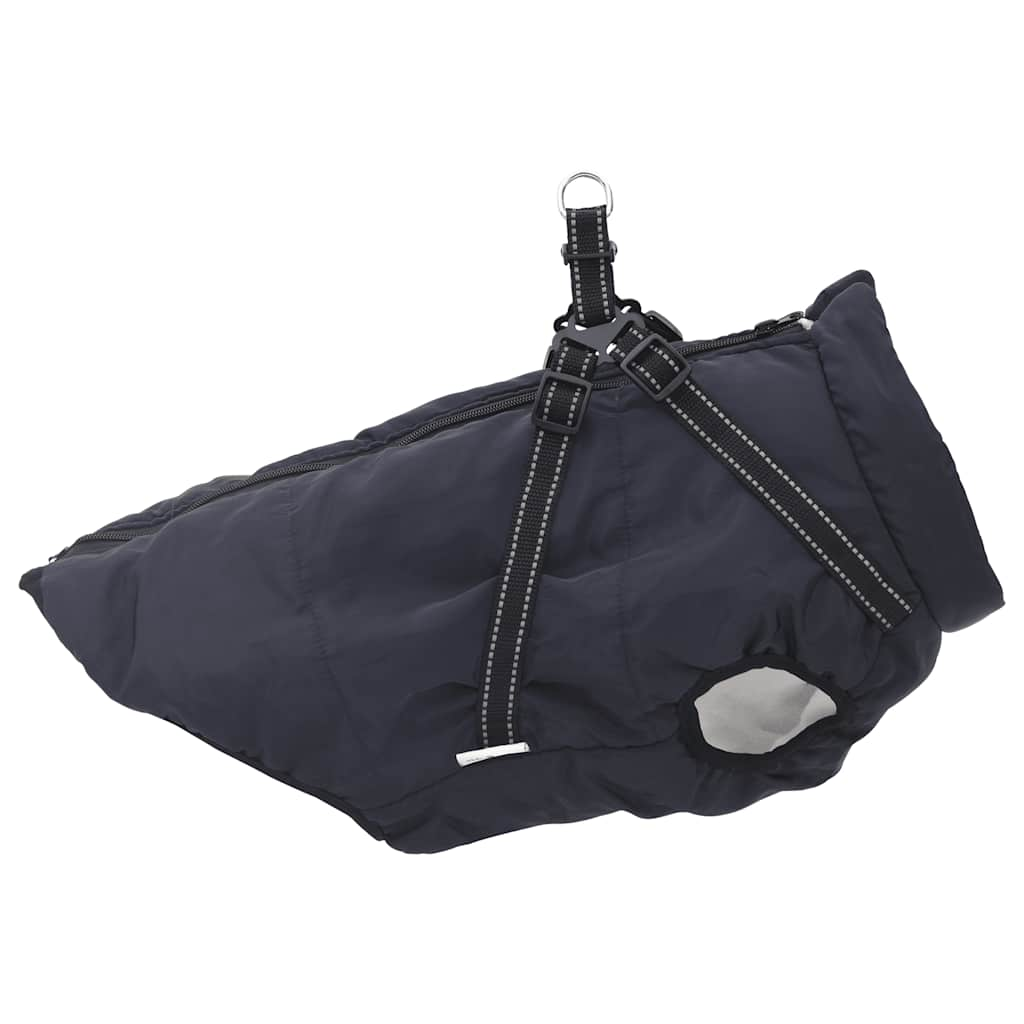 dog coat with harness waterproof reflective, dark blue, 6XL