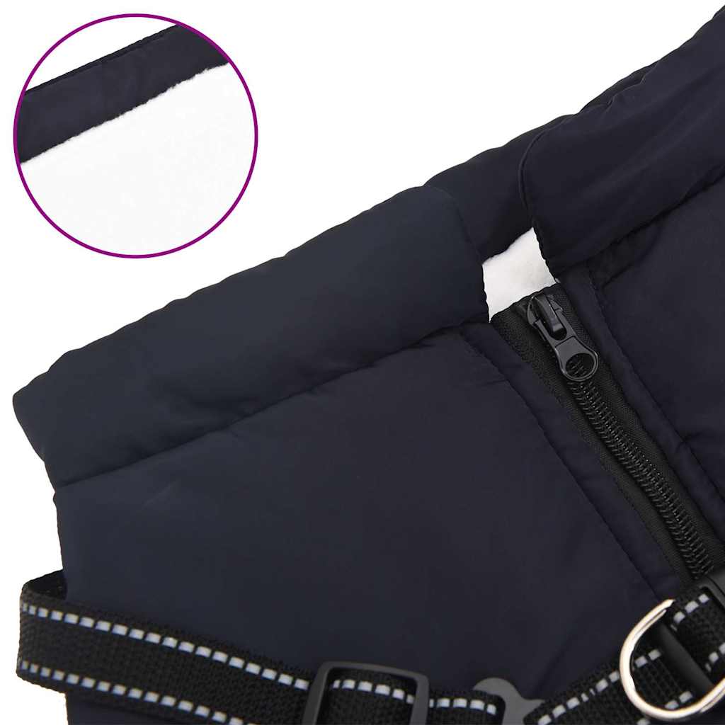 dog coat with harness waterproof reflective, dark blue, 6XL