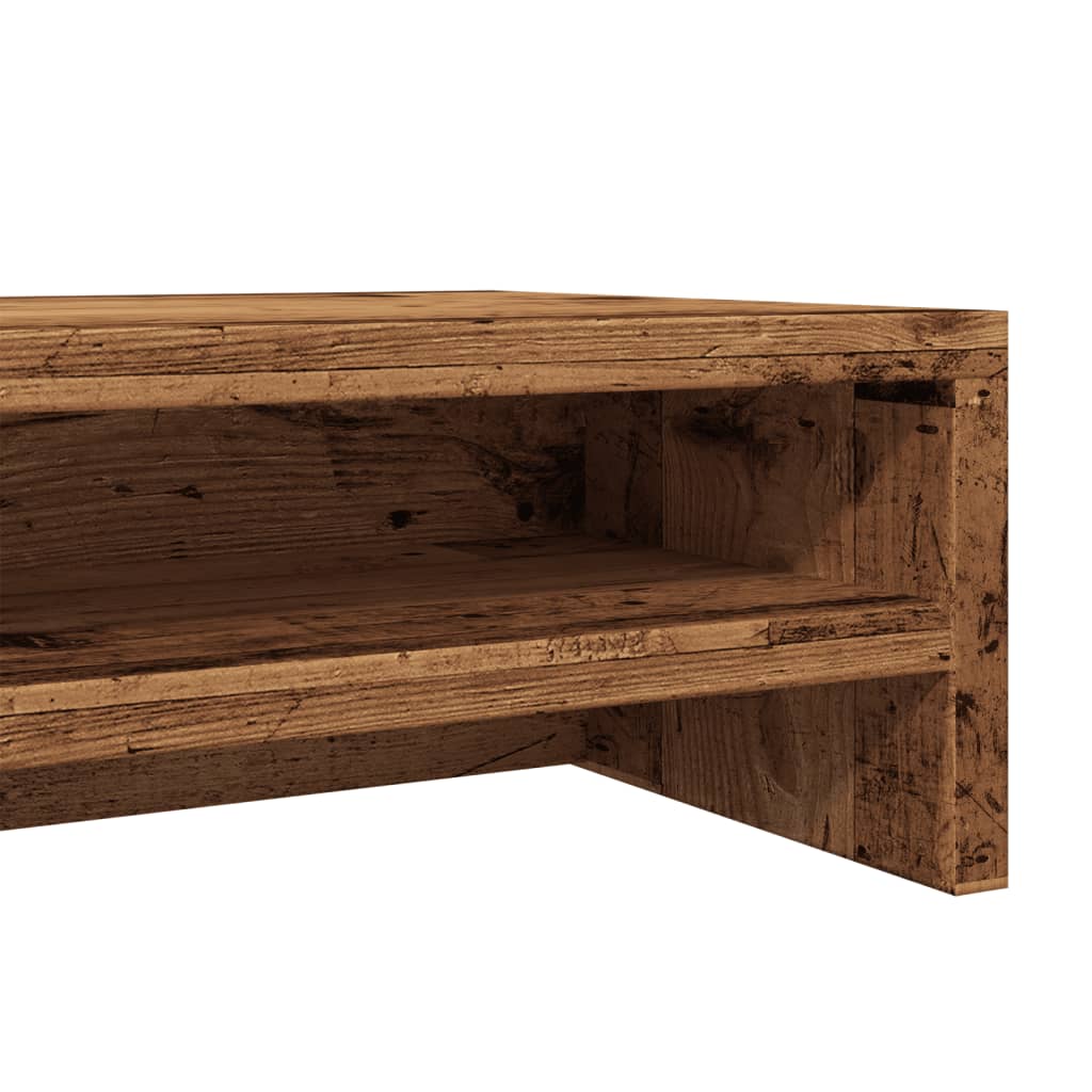 monitor stand, old wood, 100 x 24 x 13 cm, artificial wood