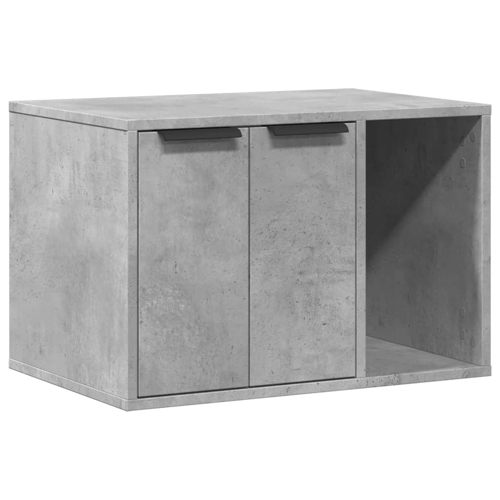 cat litter box body, concrete gray, 60x40x40 cm, artificial wood