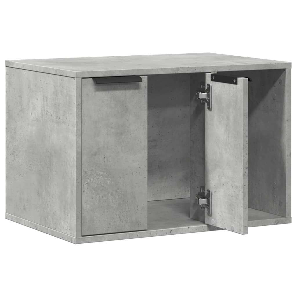 cat litter box body, concrete gray, 60x40x40 cm, artificial wood