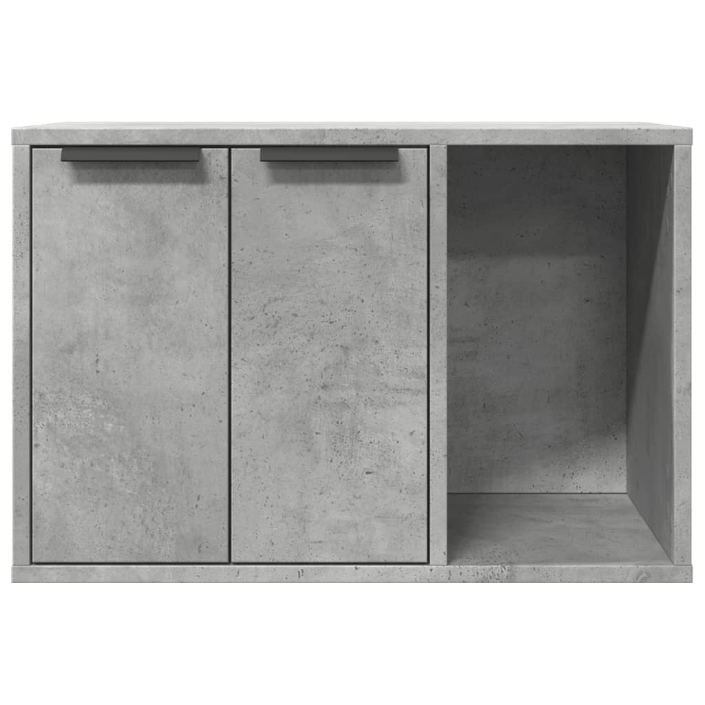 cat litter box body, concrete gray, 60x40x40 cm, artificial wood