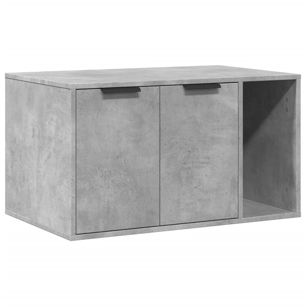 cat litter box body, concrete gray, 80x50x45 cm, artificial wood