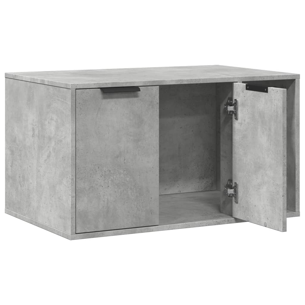 cat litter box body, concrete gray, 80x50x45 cm, artificial wood