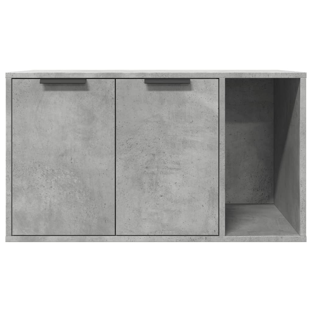 cat litter box body, concrete gray, 80x50x45 cm, artificial wood