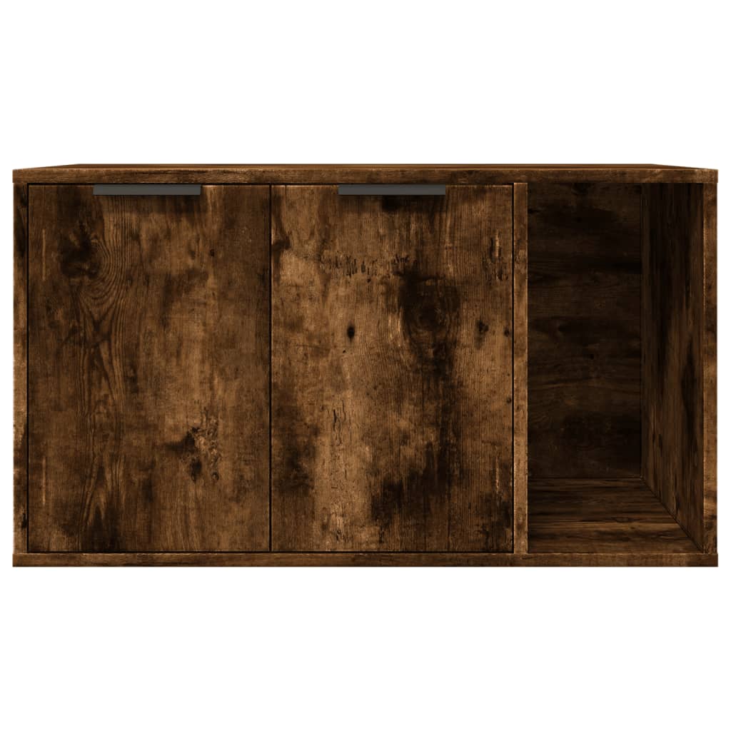 cat litter box body, smoked oak, 80x50x45cm, artificial wood