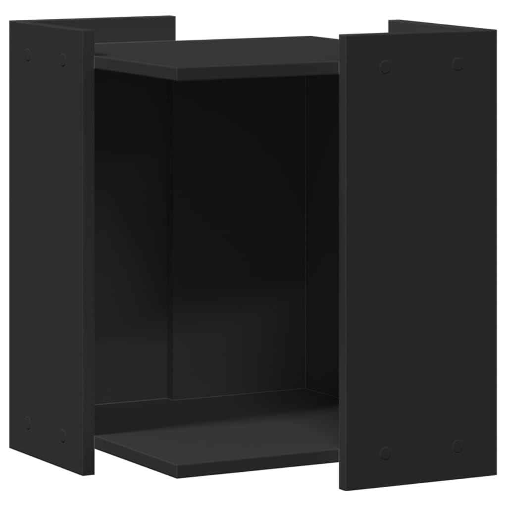 cat litter box body, black, 42x42x51 cm, artificial wood