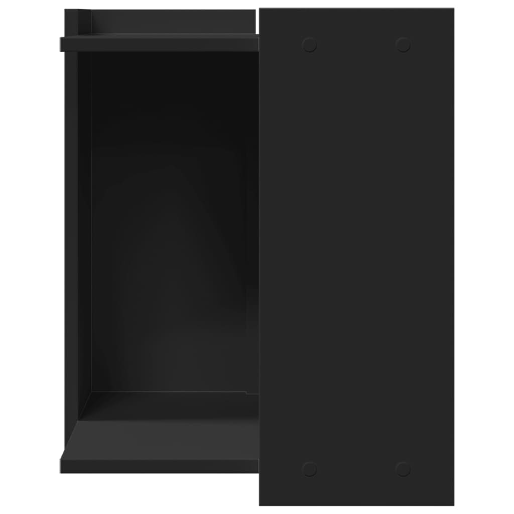 cat litter box body, black, 42x42x51 cm, artificial wood