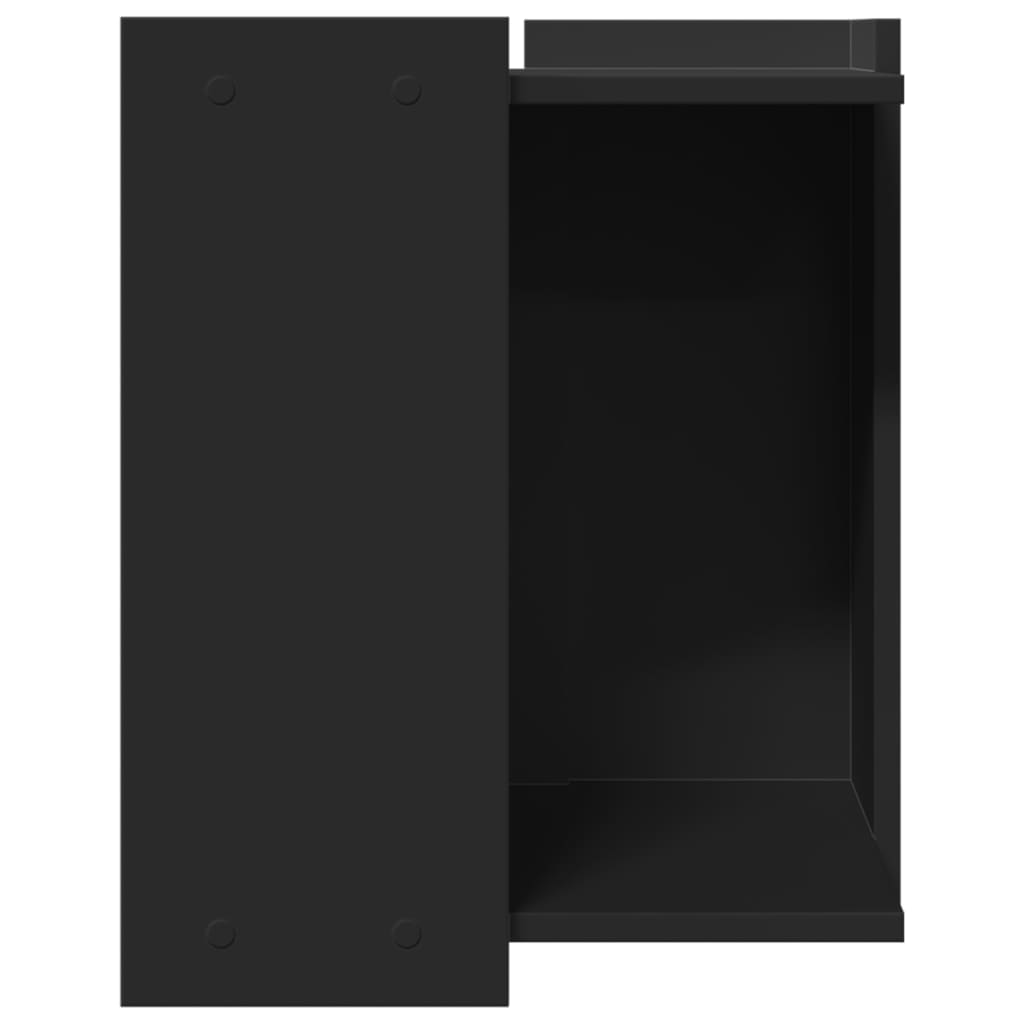 cat litter box body, black, 42x42x51 cm, artificial wood