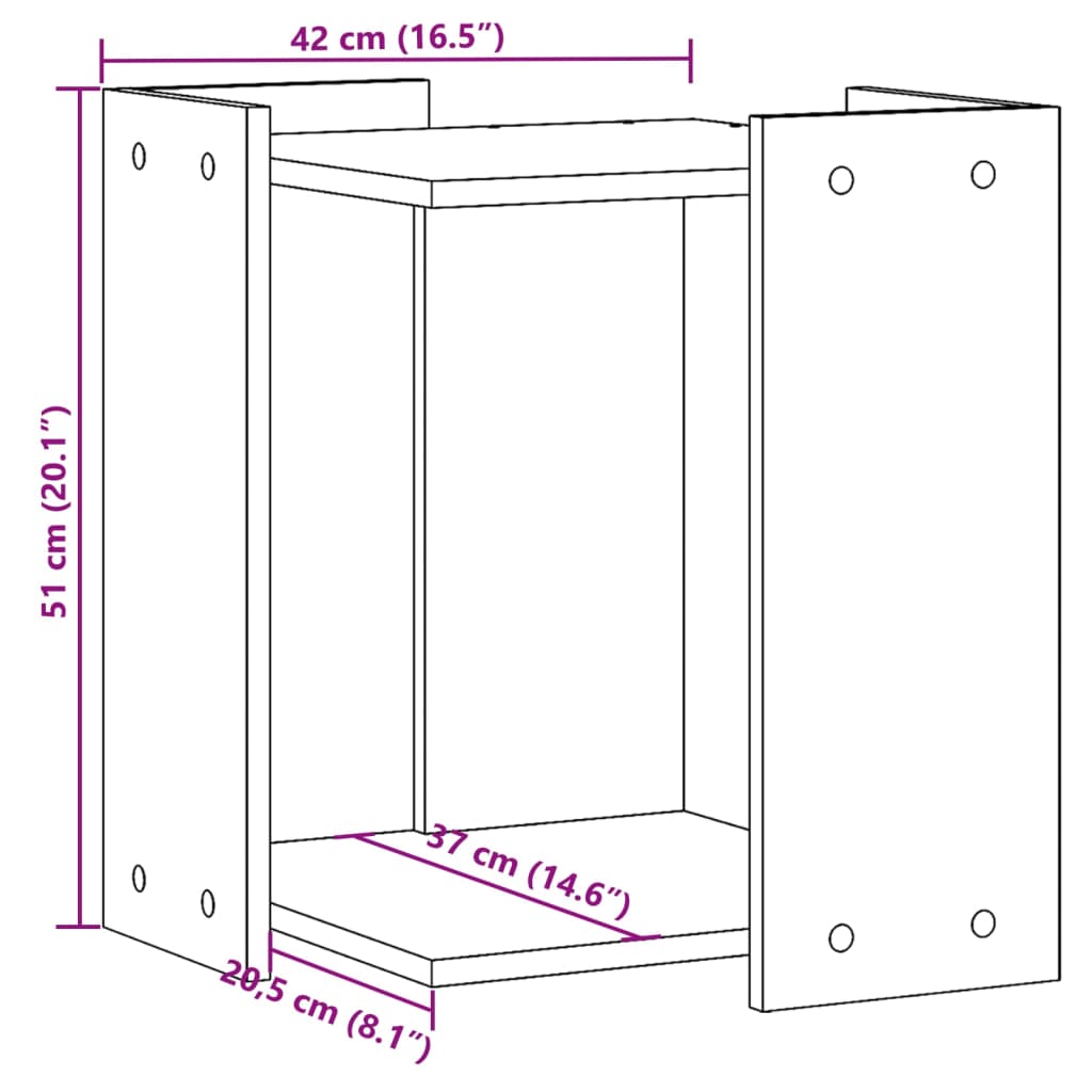 cat litter box body, Sonoma oak, 42x42x51 cm, artificial wood