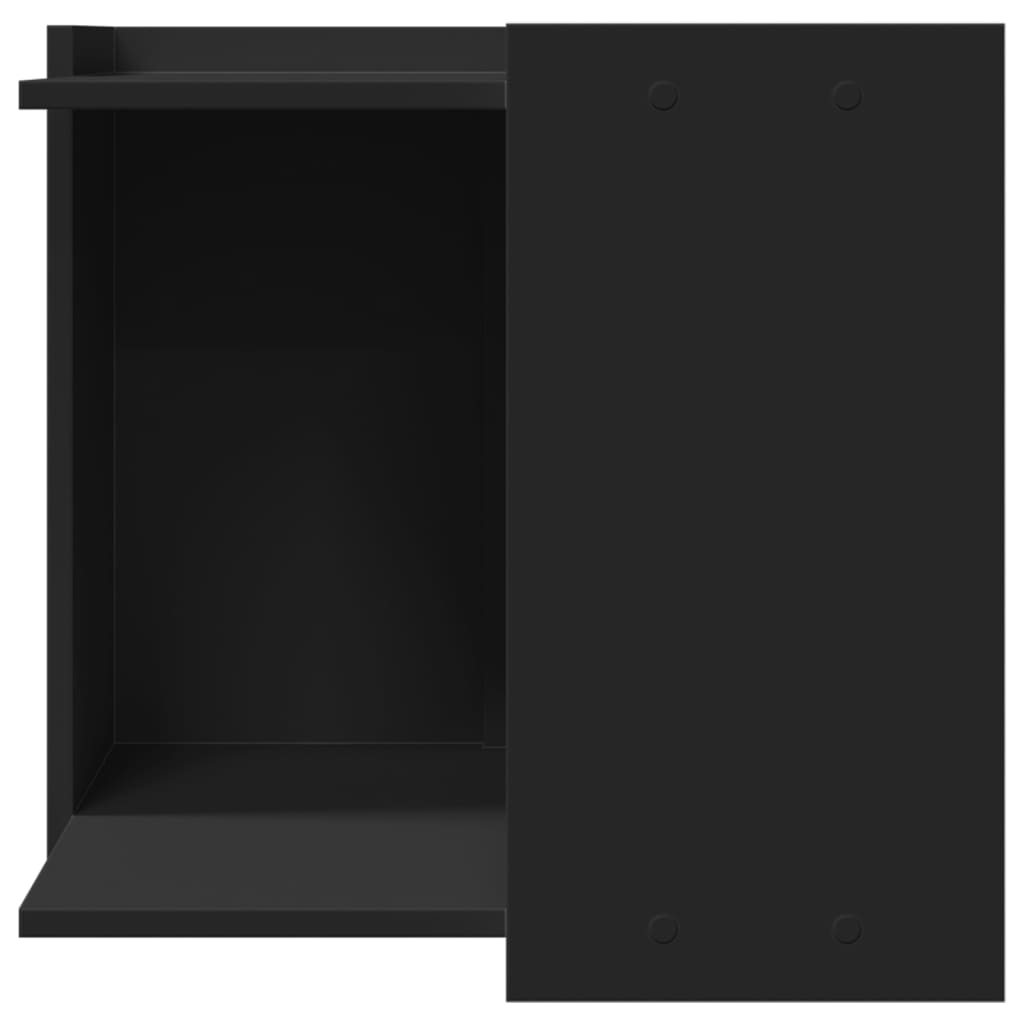 cat litter box body, black, 53x53x51 cm, artificial wood