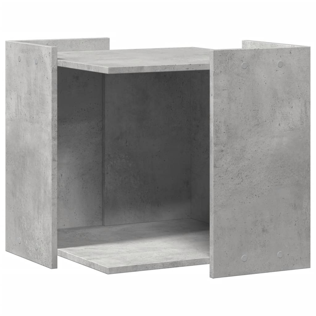 cat litter box body, concrete gray, 53x53x51 cm, artificial wood