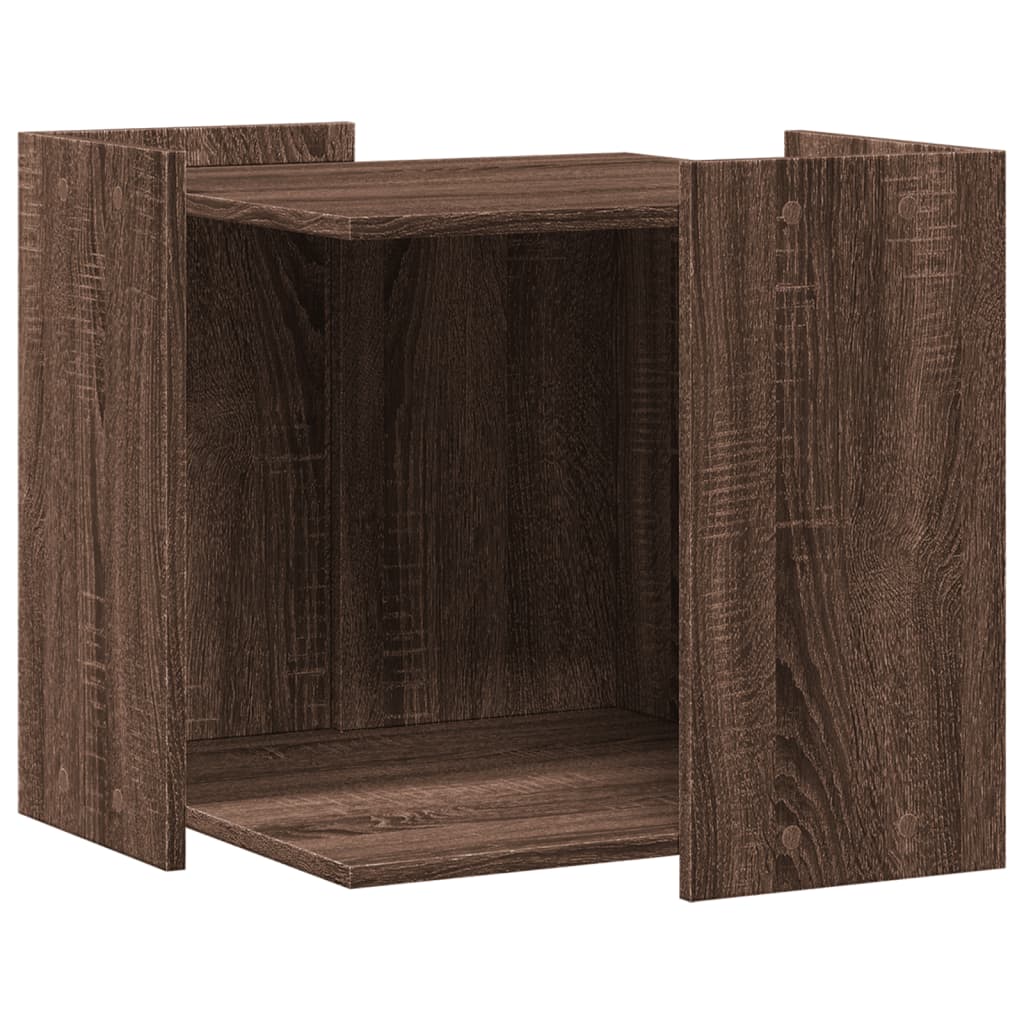 cat litter box body, smoked oak, 53x53x51cm, artificial wood