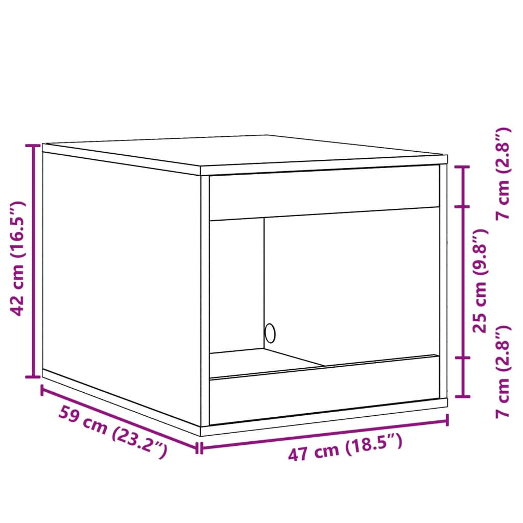 cat litter box body, white, 47x59x42 cm, artificial wood