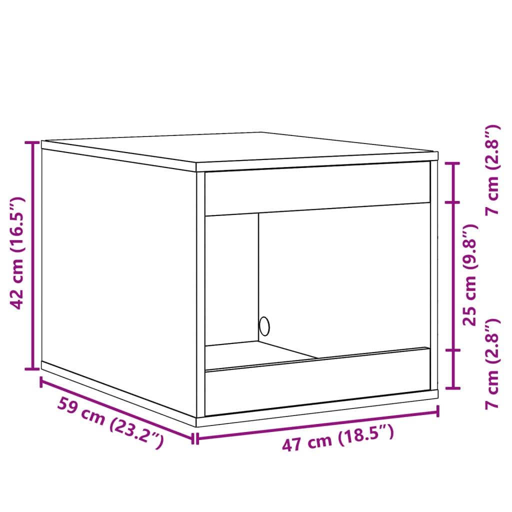 cat litter box body, Sonoma oak, 47x59x42 cm, artificial wood