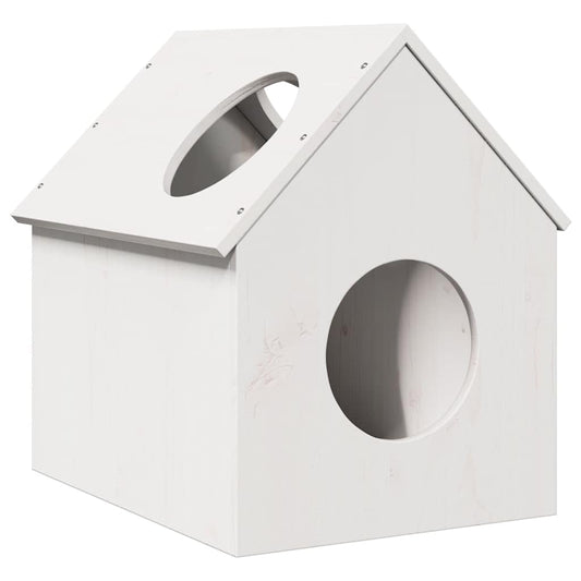 cat house, white, 41x50x50 cm, pine wood